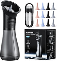 Ear Wax Removal with LED Display, Temodu Electric Ear Cleaner, Rechargeable Earwax Remove Removal Ear Irrigation System, 3 Pressure Modes Ear Cleaning Earwax Removal (Black, 12 Disposable Tips)