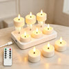 Rechargeable Flameless Tea Lights Candles with Remote & Timer