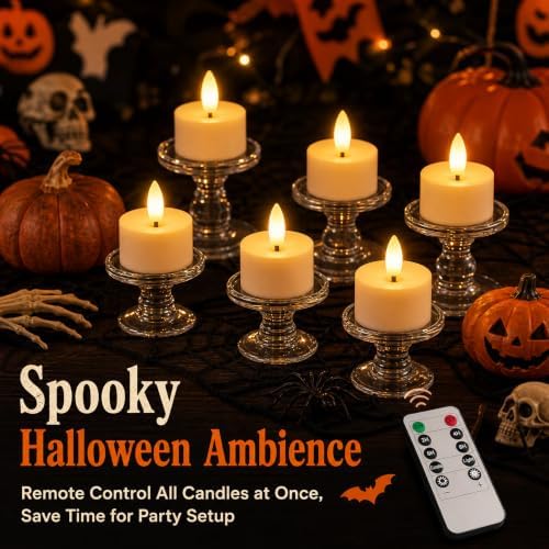 Rechargeable Flameless Tea Lights Candles with Remote & Timer